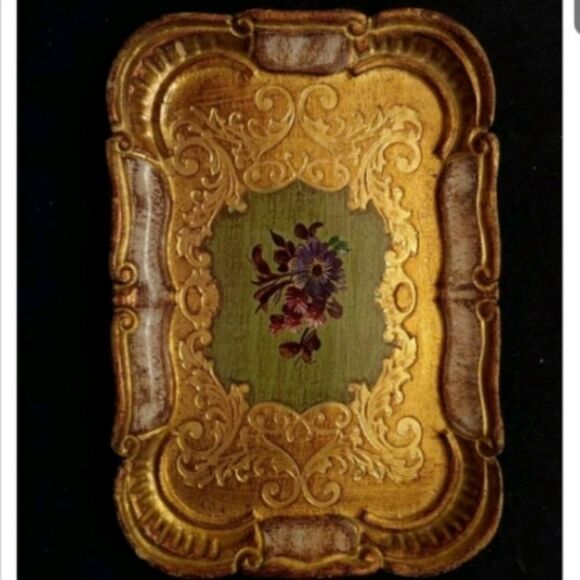 Italian Mita Italy Florentine Wood Tray - Picture 1 of 10